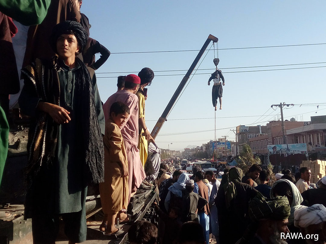 Public hanging by Taliban in Herat - Afghanistan